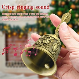 Table Bell, yisight Bell, Hand Bell, Christmas Bells, Resturant Service Bell, Metal Bells, for School, Reception Dinner, Hotel Service, Meditation Prayer (Bronze)