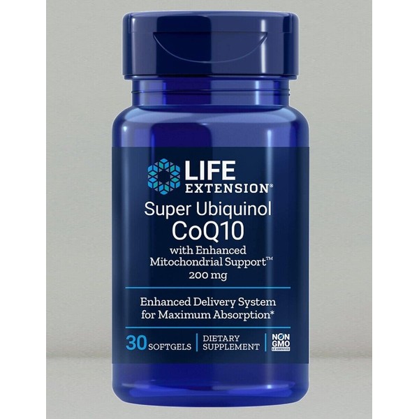Super Ubiquinol CoQ10 with Enhanced Mitochondrial Support, 30 softgels 200 mg