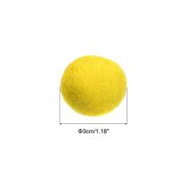 PATIKIL Wool Felt Balls Beads Wool Felting Woolen Fabric 3cm 30mm Yellow for Home Crafts Handcrafts Project DIY Pack of 20