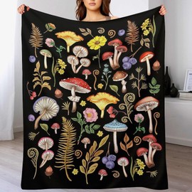 Mushroom Blanket Mushroom Gifts for Girls Boys Mushroom Throw Blanket Soft Warm Fleece Flannel Plush Blankets for Bed Sofa Couch 40"x50"