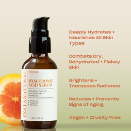 Vitamin C Jojoba Oil Aloe Vera 2 Fl Oz for facial whitening and hydration Insta Natural Hyaluronic Acid Serum for the improvement of fine wrinkles Scent / 비타민 C 호호바 오일 알로에 베라 2 Fl Oz로 얼굴 미백 수분 공급 잔주름 개선을 위한 인스타 내추럴 히알루론산 세럼 Scent