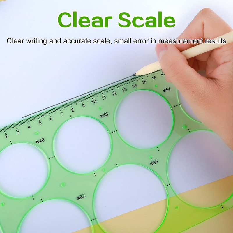 Ymapinc 4Pcs Circle Template for Drawing Drafting Plastic Circle/Oval/Triangle Shape