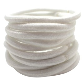 Topkids Accessories Hair Bobbles for Girls and Women, Hair Elastics Hair Bands for Girls Hair Ties Ponytail Holders Hair Accessories for Women Rubber Bands for Hair (12pcs White)