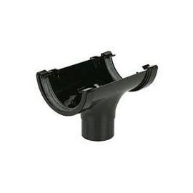 FloPlast Mini Gutter 76mm Black Running Outlet