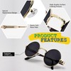 XFentech Retro Round Sunglasses - Polarized Steampunk Style Sunglasses Vintage