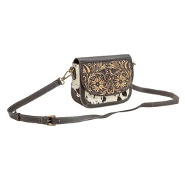 Western Leather Shoulder Bag for Women - Upcycled Crossbody Bag Wiggly Hand