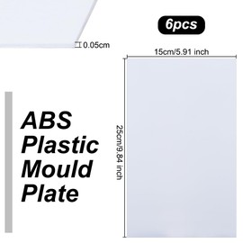 OLYCRAFT 6 Sheets White ABS Plastic Sheet 25x15cm ABS Plastic Panel 0.5mm Thick Hard Plastic Sheet Polystyrene Flexible Plastic Board Sheet for Building Model Material Supplies