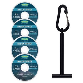 3pc-Aventik Fly Fishing Tippet Fresh Baked Leader Fly Line Tippet Holder Invisible Fly Fishing Bass Fishing Carp Saltwater Line (30m Fly Tippet, 2X+3X+4X+5X+Tippet Holder)