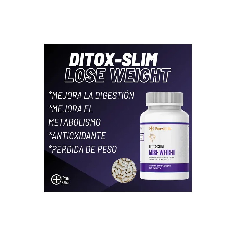 Suplemento Detox Control De Peso 100 Tabletas More Than Pure