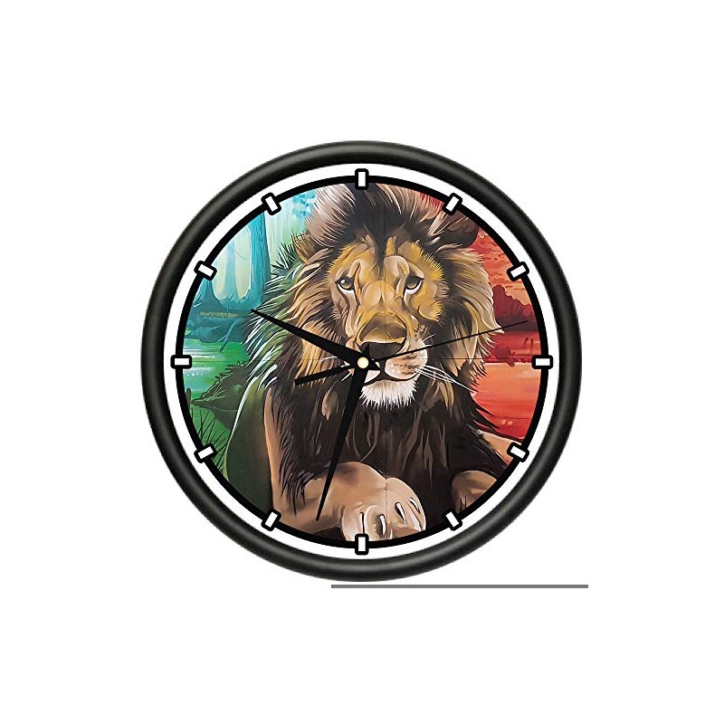 Split Lion Design Wall Clock | Precision Quartz Movement |