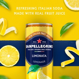 Sanpellegrino Italian Sparkling Drink Limonata, Sparkling Lemon Beverage, 24 Pack Of Cans