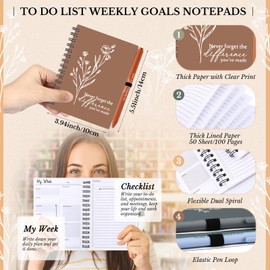 Dispowreath 10 Set Employee Appreciation Notebooks Bulk with Pen Inspirational Spiral Undated Weekly Planners Christmas Aesthetic A6 Undated to Do List Notepad for Teachers Coworkers Team Volunteer