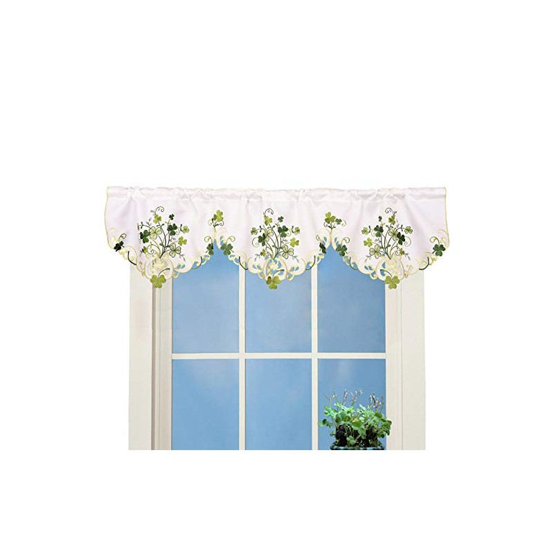 Simhomsen St. Patrick’s Day Irish Clover Kitchen Curtain Valance W