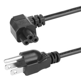 3.3Feet Nema 5-15P to IEC C5 Right Angle Power Cord, US 3-Prong Male to C5 Mickey Mouse 3-Prong
