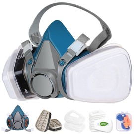vvuvnem Respirator Mask with Filters, Reusable Respirator Mask for Chemical, Painting, Epoxy Resin, Woodworking
