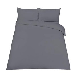 EGYPTO Polycotton Grey Single Duvet Cover Set - Soft, Breathable Anti-Allergic Bedding Set - with Comfortable Pillow Case for Bed (Single, Grey)