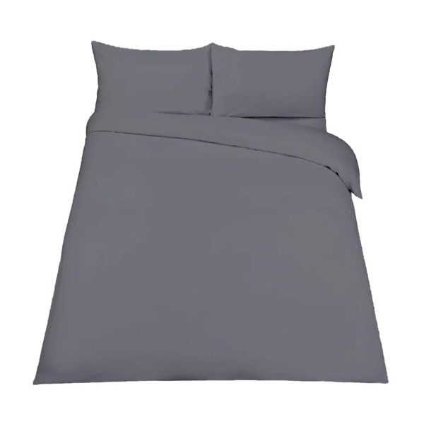 EGYPTO Polycotton Grey Single Duvet Cover Set - Soft, Breathable
