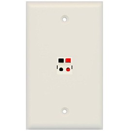 RiteAV - 1 Port Speaker Wall Plate - Light Almond