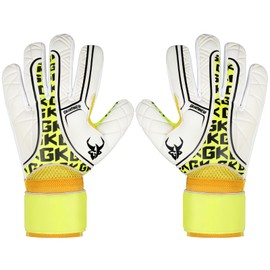 GKHMNEW Professional Soccer Goalkeeper Gloves for Youth Adults Kids Football Gloves High Performance Superior Grip Comfortable Durable for Training and Match Play (Yellow, 6)