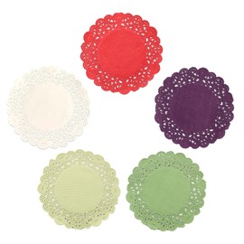 250 Pcs Mini Paper Doilies, 4 Inch Round Coloured Paper doilies Assorted Colours for crafts, Tables, Wedding Party and Tableware Decoration (Mixed Colour)
