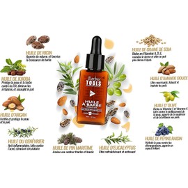 ✮ BARBER TOOLS ✮ Cosmetic Beard Set - 30 ml Beard Oil + Beard Balm 30 ml + Beard Shampoo 80 ml | For Care and Beard Care - Made in France