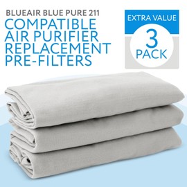 Impresa 3 Pack Replacement Washable Pre-Filters compatible with Blueair Blue Pure 211+ Lunar Rock Color