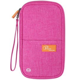 ManKn Travel Wallet Family Passport Holder RFID Blocking Document Organizer Case with Removable Hand Strap for Men Women, Flight Ticket Credit ID Cards Cash Pouch Money Bag