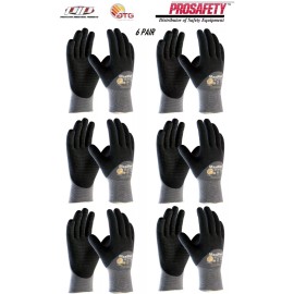 PIP 6- PIP 34-845 MaxiFlex Coated Dotted Palms Nitrile Grip PROTECTIVE WORK GLOVES - Medium