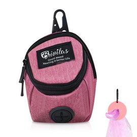 WishLotus Dog Treat Pouch, All-in-one Poop Bag Dispenser with Waste Bag Holder Small Dog Training Treat Pouch for Walking Running Playing (Red)