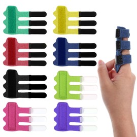 Hpmjz 8 Pcs Upgraded Trigger Finger Splints Finger Support Braces Fingers Straightener Colors Broken Fingers Protector for Middle Ring Index Pinky Thumb Injury Sprain Strained Arthritis