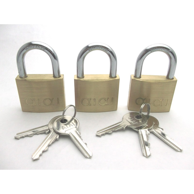 AII IB-014 Padlock with 3 Keys, Width of Main Unit,