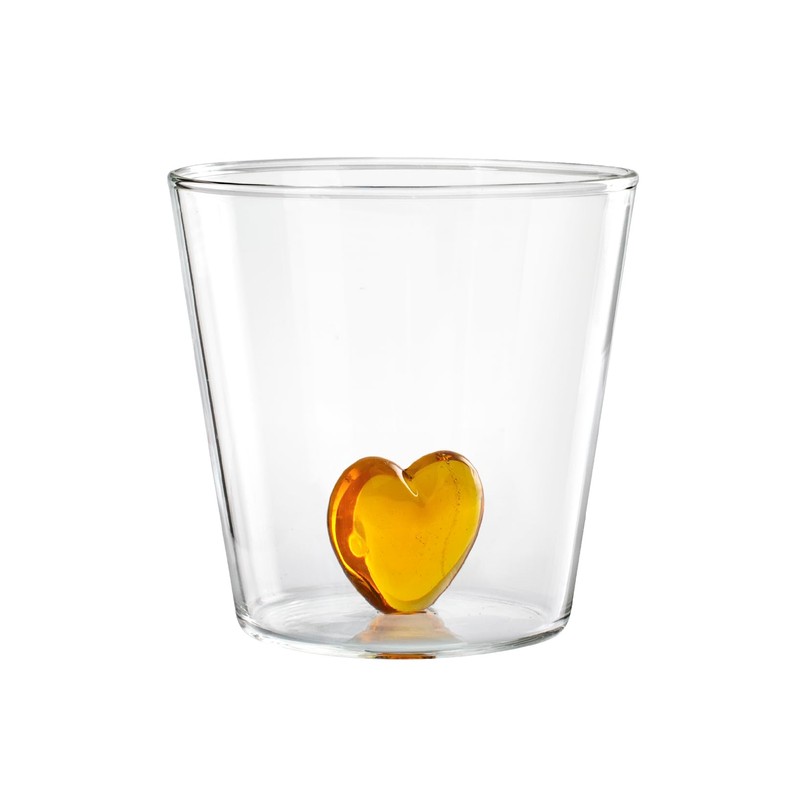 H&h Set of 6 Bicchieri Borosilicato Cuore Assortiti CC 300