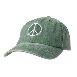 PACIFIC BRIM Women's and Men's Classic Cotton Adjustable Baseball Hat - Peace