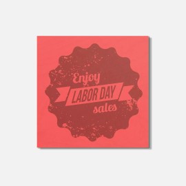 Unbranded Enjoy Labor Day Sales Red 4'' X 4'' Square Wooden Coaster