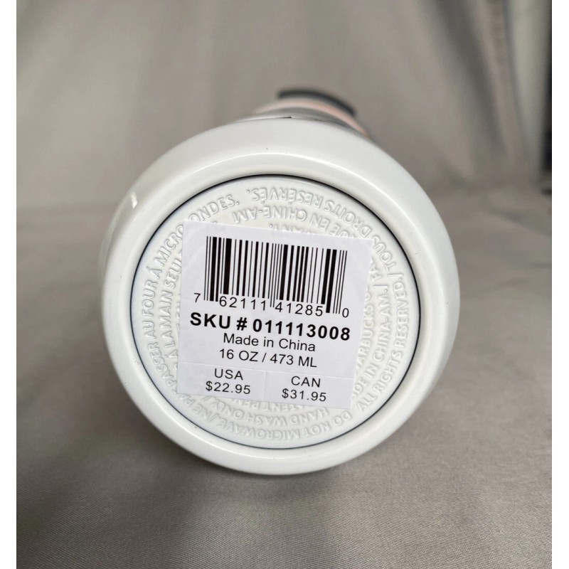 Starbucks White Vacuum Insulated Stainless Steel Tumbler 16 Oz 2020.