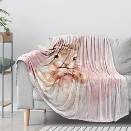 CUEBOS Blossom Bunny Blanket - Delicate Flannel Throw Blanket, Ultra-Soft and Comfy, Warm for Snuggling on Couch or Bed, Lightweight and Plush for Travel, Cozy for Outdoor Relaxation 60×50 Inch