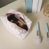 Floral Makeup Bag,Multi-Functional Coquette Cosmetic Bag,Soft Fuzzy Cosmetic Pouch Puffy