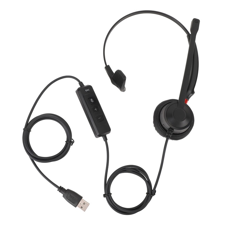Telephone Headset Noise Canceling Comfortable Versatile Single Ear PC Headphone