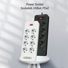 8 Way Power Strip USB C European Socket Desk Wall