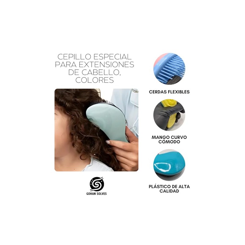 Cepillo para Extensiones de Cabello Natural y Sinttico GS Antitirones