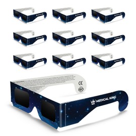 Medical king Solar Eclipse Glasses (10 pack) 2024 CE and ISO Certified Safe Shades for Direct Sun Viewing Approved 2024