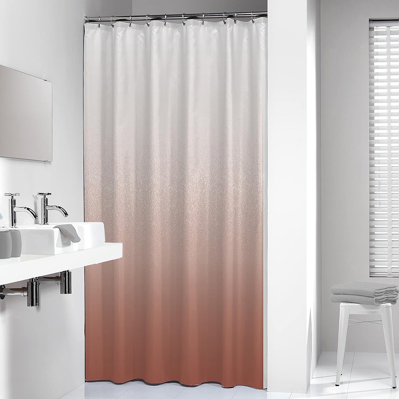 Sealskin Blend Shower Curtain, 180 x 200 cm, Dark Pink/White,