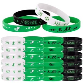 COLOFALLA 24 Stück Fußball Armbänder Fußball Party Mitgebsel Kindergeburtstag Gastgeschenke für Kinder Junge Mädchen Geburtstagsgeschenk Geburtstag Party Zubehör