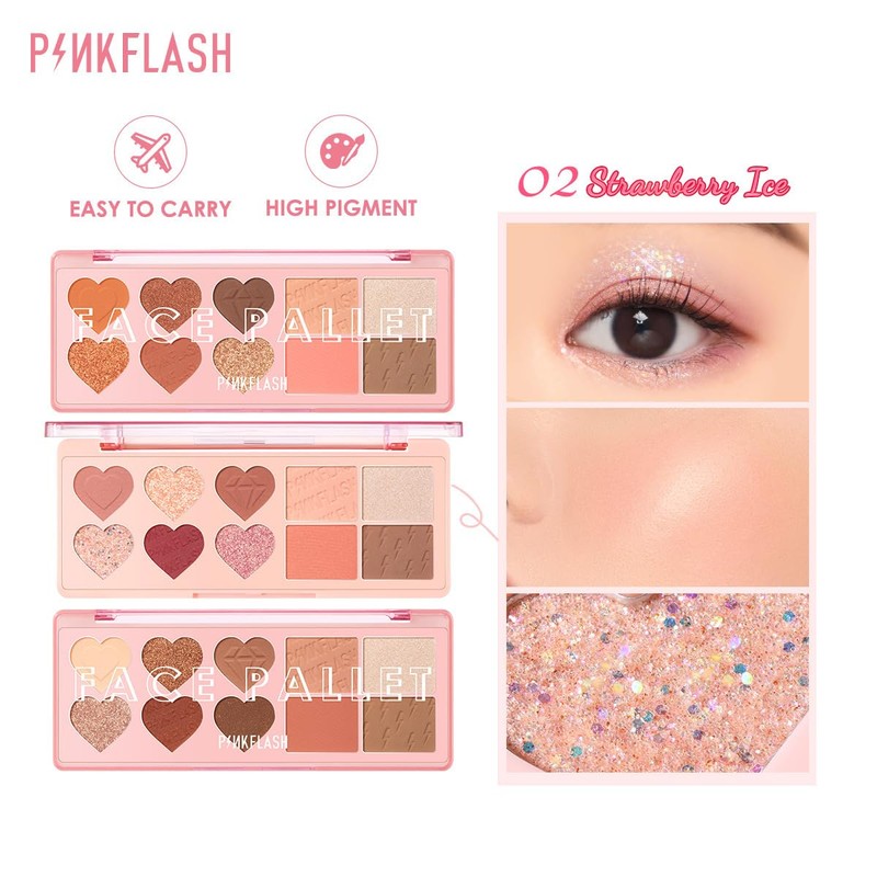 YAYAMIYA Multiple Face Palette Eyeshadow Blush Highlighter Contour 4 in