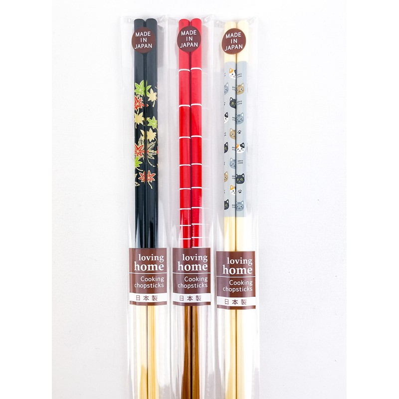 Set of 3 Assorted Cooking Chopsticks, Made in Japan, Natural