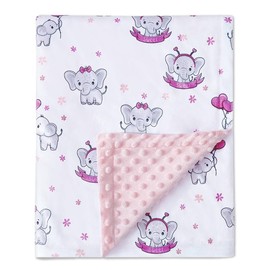 JORNH Baby Blanket for Newborns,New Gifts for Boys Girls Toddlers, Super Soft Baby Cot Blanket with Dotted Fleece Backing, Unisex New born Essentials (Elephant,75x100cm)