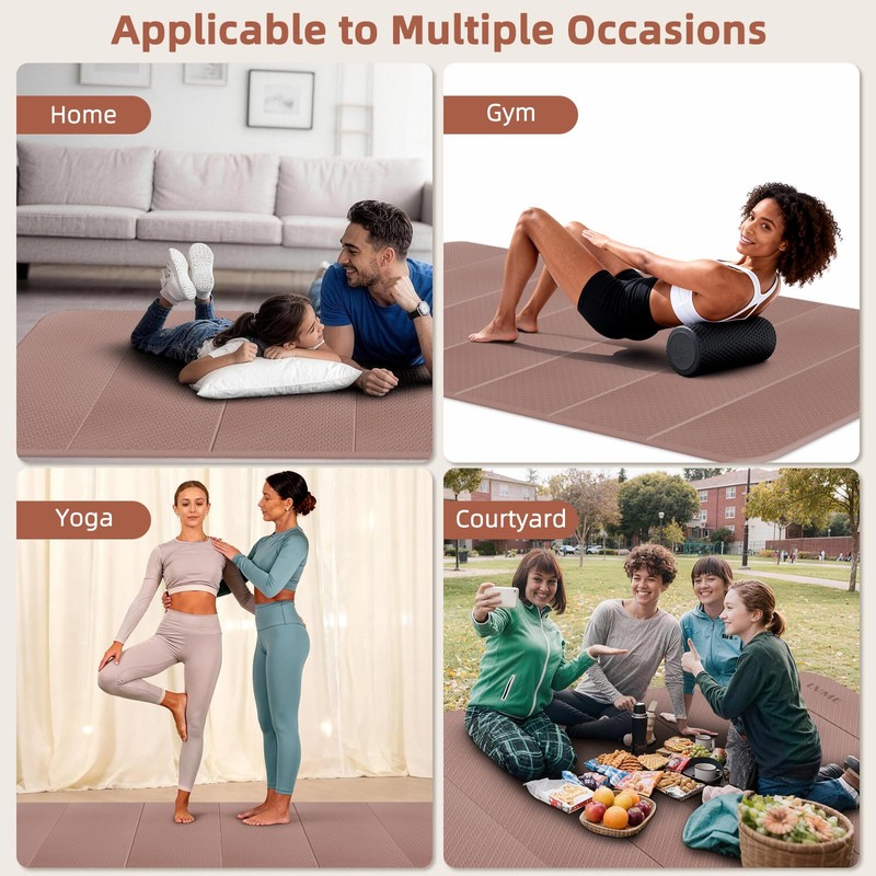 Foldable Yoga Mat 74"x47.2"x 0.4" – Large Yoga Mat