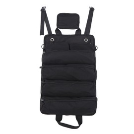 Roll Up Tool Bag Multipurpose Portable Tool Storage Bag Oxford Cloth Separate Pockets Tool Organizer for Gardening Camping Black