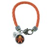 Sports Accessory Store Custom CRPS Awareness Ribbon Orange Leather Bracelet