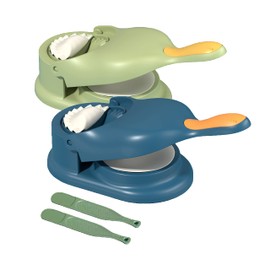 365Home【Upgrade】2-Pack 2 in 1 Dumpling Maker Press, Dumpling Skin Maker Machine, Empanada Maker Press, Multifunctional DIY Manual Dumpling Press Mold Set (Blue, Green)